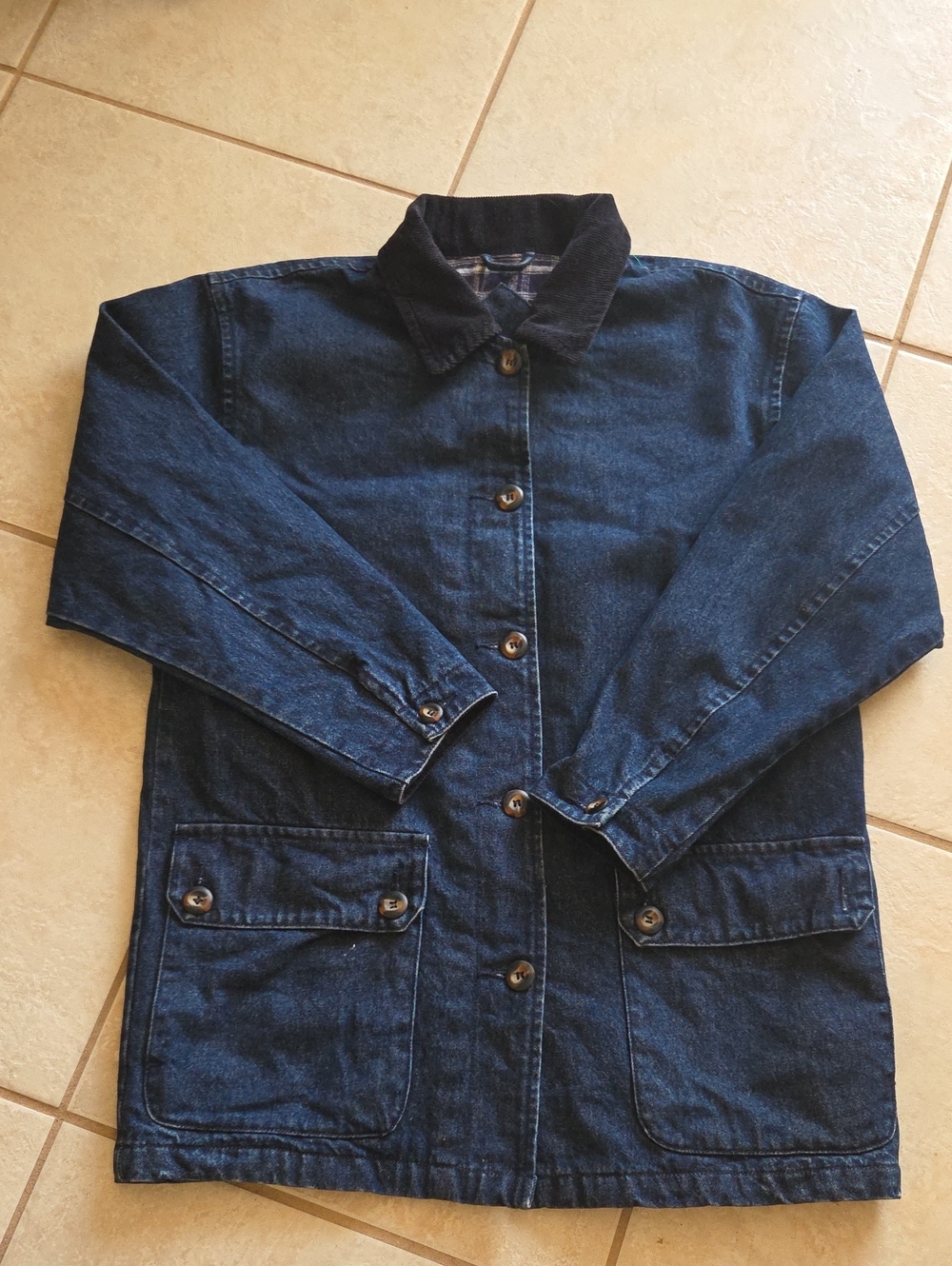 St Johns Bay Chore Farmer Barn Denim Corduroy Jacket Coat